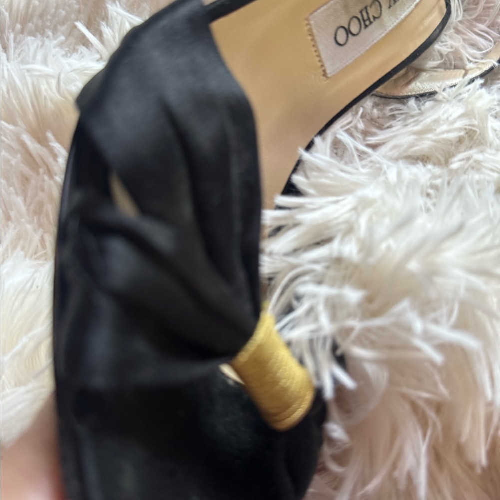 Jimmy Choo Black and Gold Heels - Picture 7 of 8
